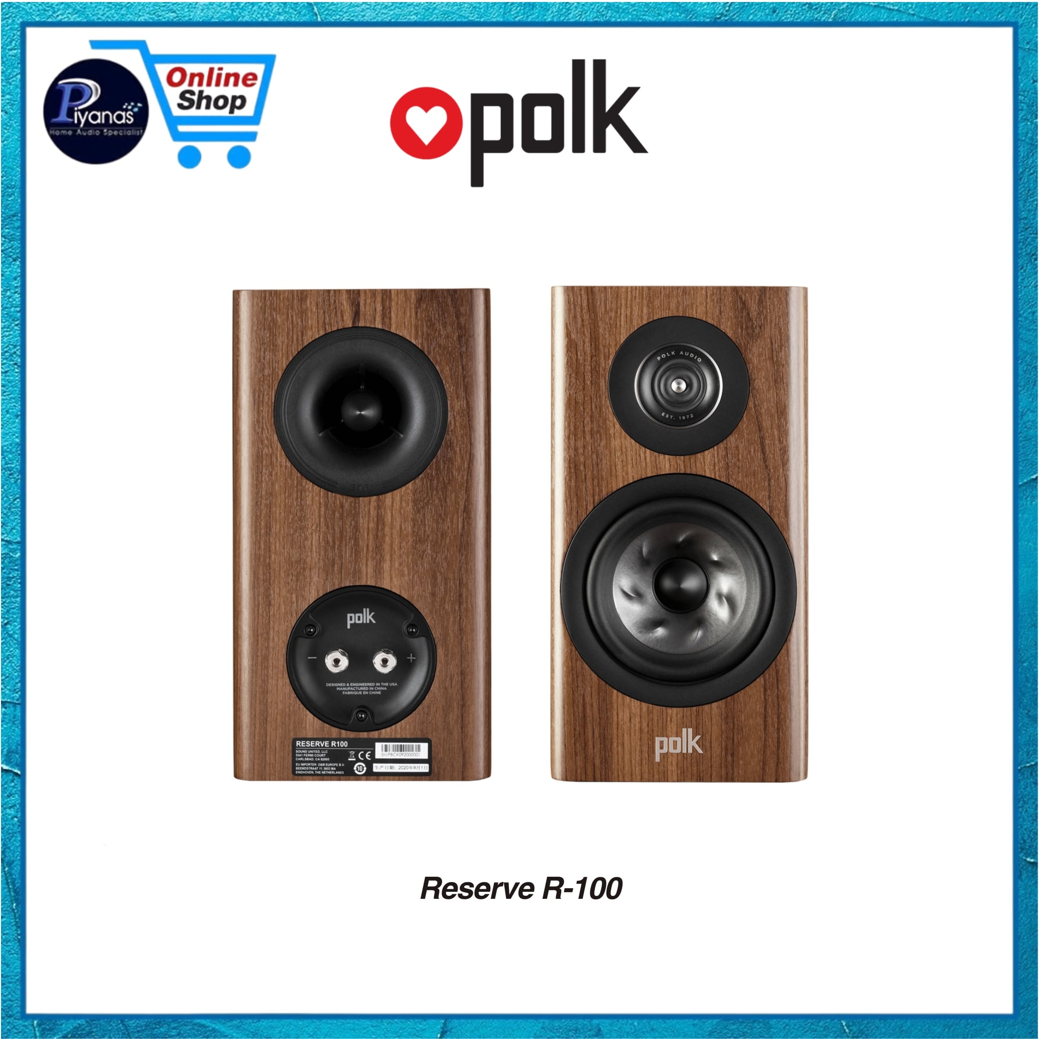 ลำโพงบุ๊คเชลฟ์ POLK AUDIO RESERVE R-100 สี BROWN WALNUT_2